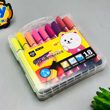 Washable Triangle Stick Watercolour Markers - 18Pcs